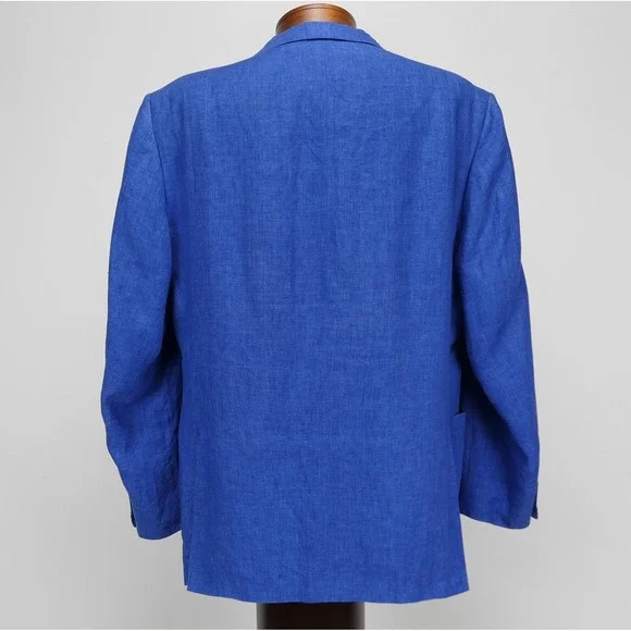 Oxxford Clothes 48L Linen Sport Coat Custom Holland & Sherry Blue Blazer 2022